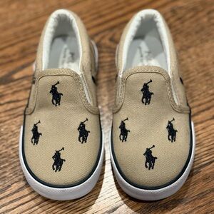 PoloRalph Lauren Kids' Bal Harbour Canvas/Navy Slip-On Sneakers, Size 8 Toddler